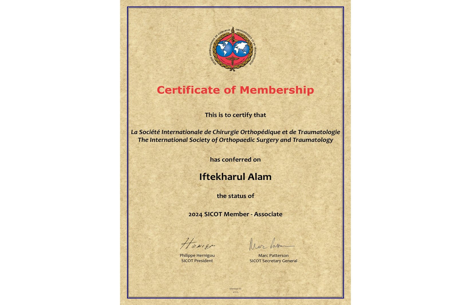 Certificate of Membership 2024